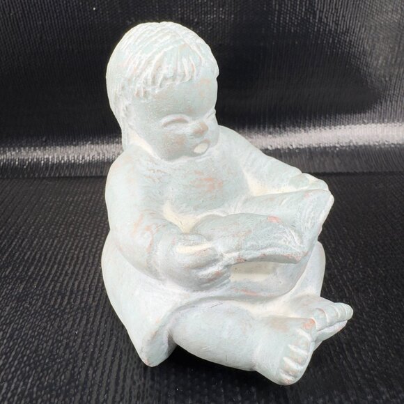 Vintage Isabel Bloom Girl Reading A Book Figurine Heavy Paperweight Figure Decor - Picture 1 of 11